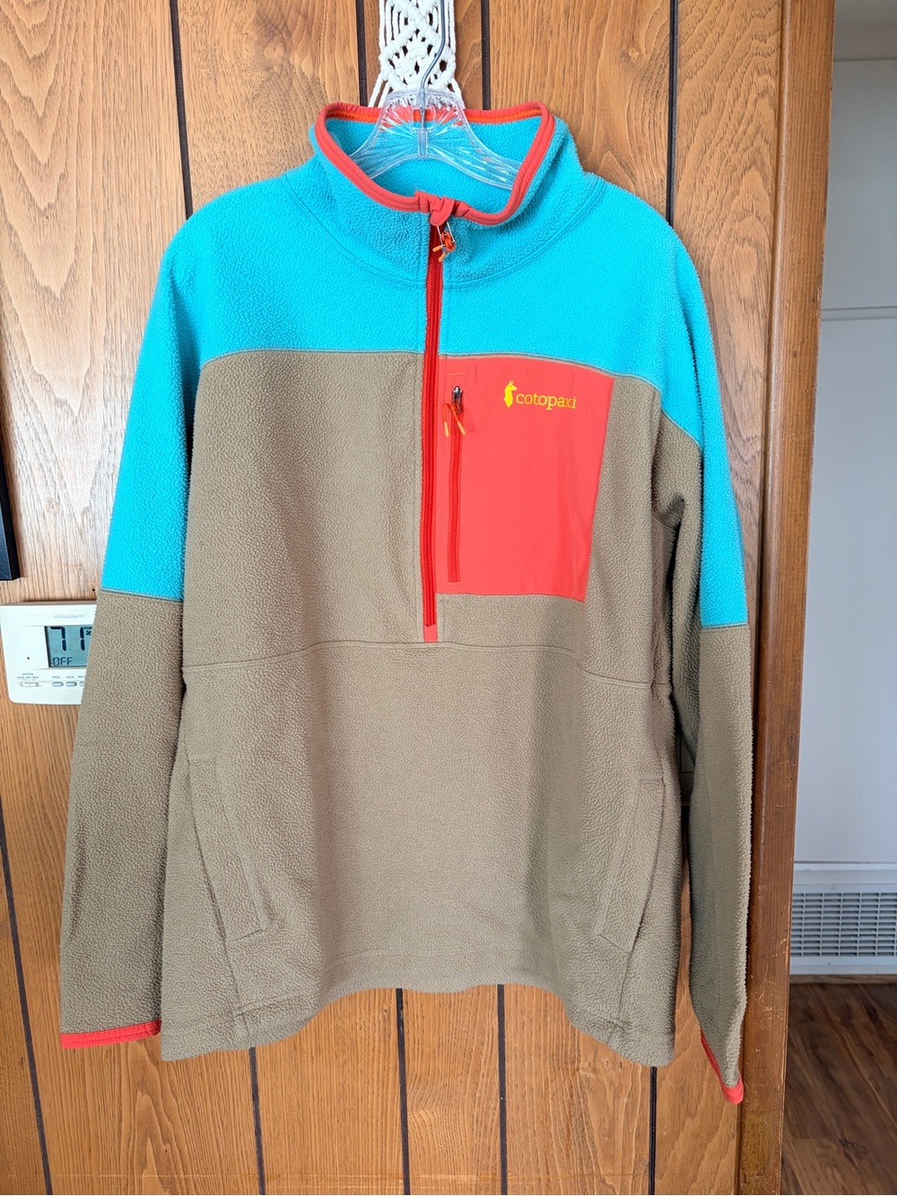 cotopaxi Men's Half-Zip Fleece Pullover - Turquoise, Brown & Red